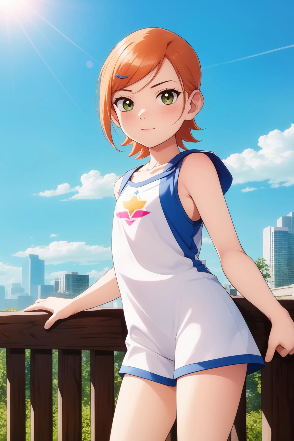 (masterpiece, high quality,)
cowboy shot,
<lora:GwendolynTennyson_v0.1-000005:1> gwendolyn, posing, outdoors, sunny, looking at viewer,