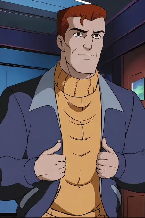 absurdres, eddie brock, jacket, turtleneck, upper body <lora:Eddie Brock_v1:1>