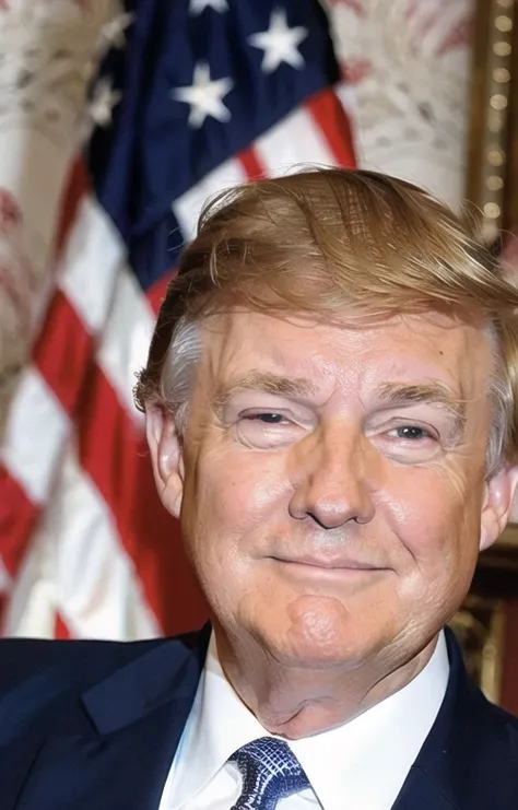 delicate,masterpiece, finely detailed, dramatic light, intricate details, extremely realistic, 1 male, photograpy,perfect face, <lora:D.Trump_v1:1>,american flag, speech,