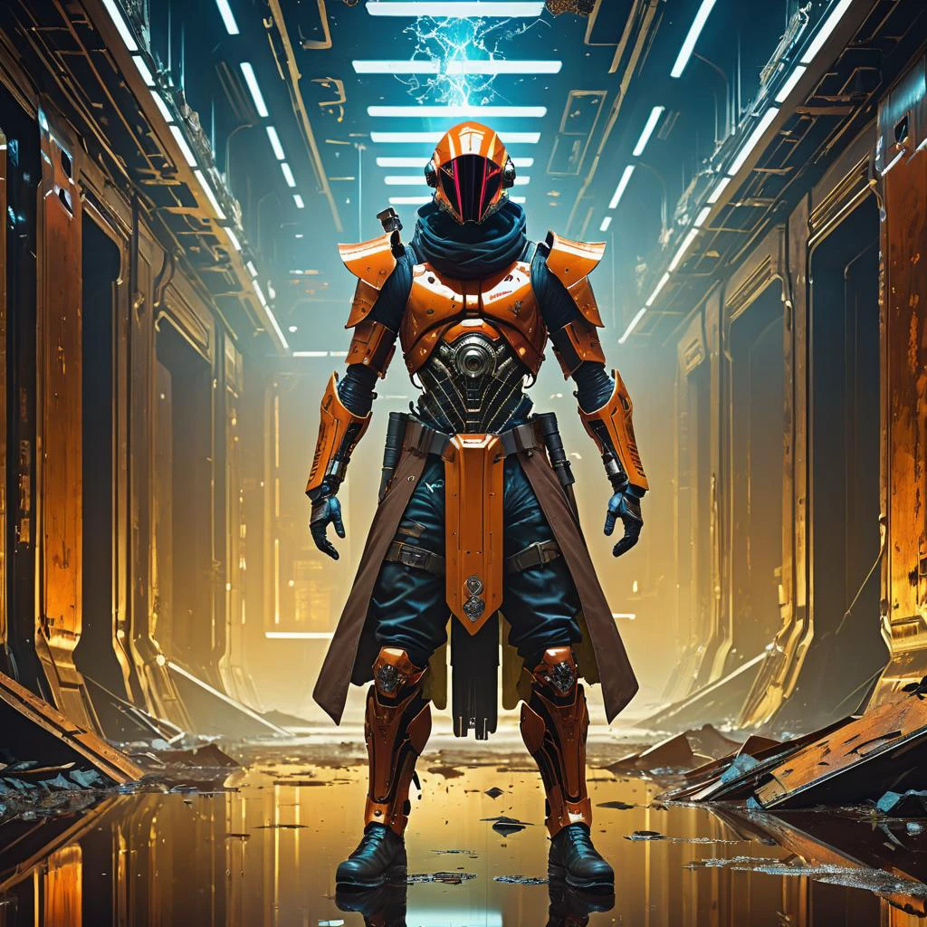 GTA-style artwork science fiction photography, analog,  calm  half-demon wizard robot, by Stephan Martiniere and Moebius , in the style of Adrian Ghenie, hyper detailed, intricate, poster art, Artstation, reflective mercury armor plating, RAW photograph,   (intricate details, masterpiece, best quality:1.4), dark, highly detailed, gritty, grungy, insane details, [gothic futurism], [afro-futurism],
 <lora:Artists_Edge-000006:0.4>, (Scratches, nicks, dents, scuffs, rusted, grime, grit) rusted metals, chrome reflections, . Satirical, exaggerated, pop art style, vibrant colors, iconic characters, action-packed