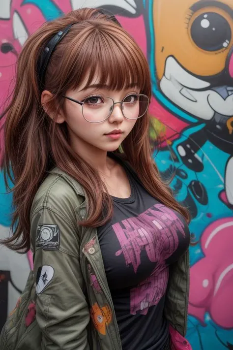 <lora:Futaba Sakura:0.25>, (best quality), big head, (futaba sakura with big breasts:1.2) in a punk outfit in a graffiti street <lora:add_detail:1> <lora:LowRA:0.2>