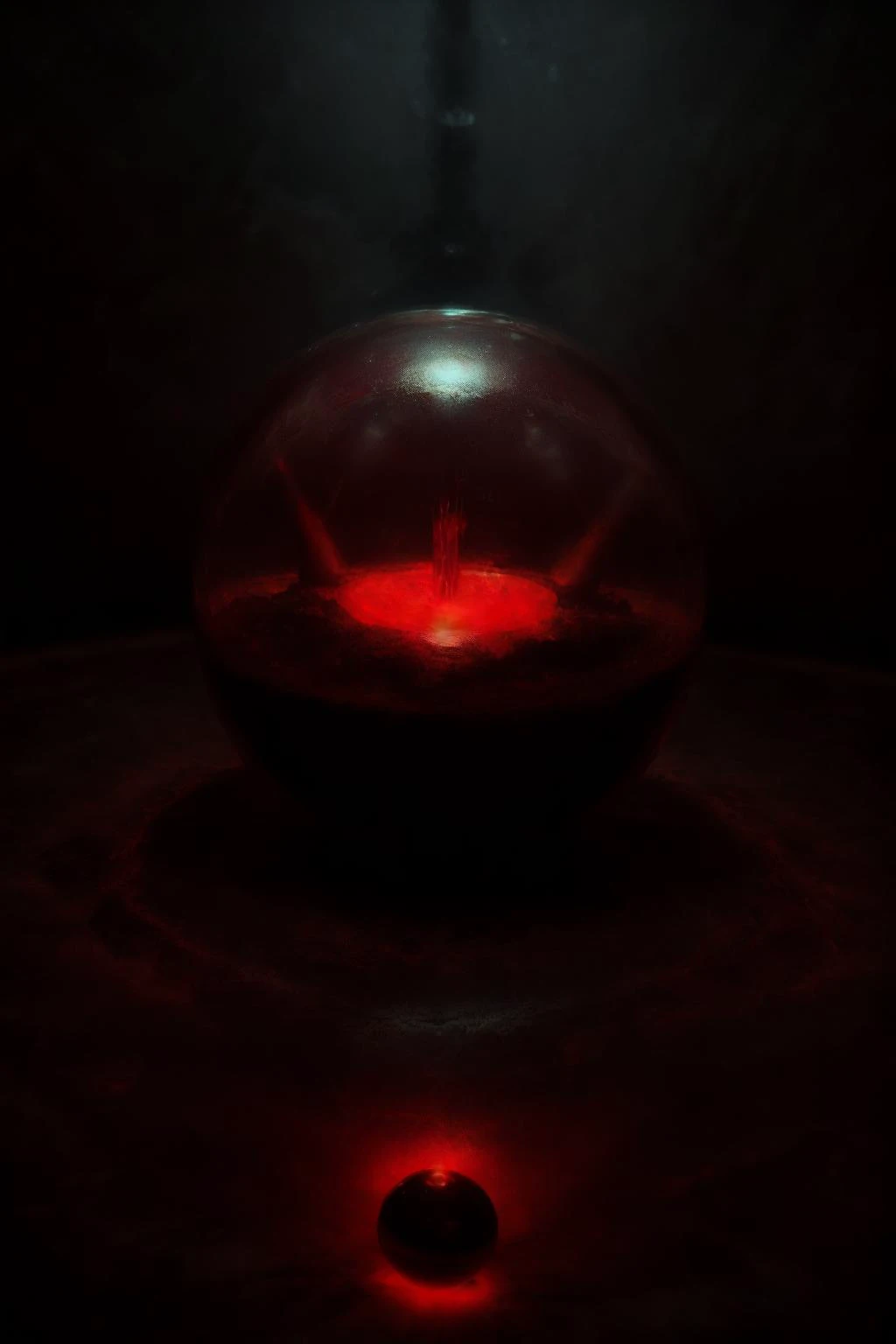 crystal sphere of blood on an altar in a dark room  <lora:BloodMagic:0.8> bloodmagic, fantasy, magical energy, blood <lora:antiwhite:0.8>