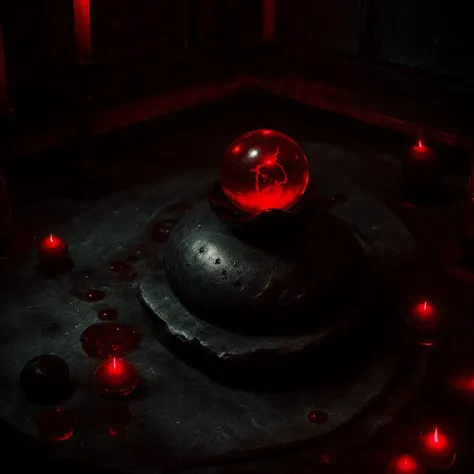 crystal sphere of blood on an altar in a dark room  <lora:BloodMagic:0.8> bloodmagic, fantasy, magical energy, blood <lora:antiwhite:0.8>