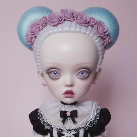 <lora:add-detail-xl:0.8> ((fullbody:1.3)) ((mark ryden:1.3)) ((pastel colour:1.3)) a purple and blue kaleidoscope doll on a purple background, in the style of shohei otomo, playful cartoons, minjae lee, , otherworldly landscapes, dark white and light cyan, cute cartoonish designs, dressed as black magic being held in an organ by a skeleton, light pink and white, emilia wilk, laurie lipton, kawaii art, zigzags, disfigured forms, in the style of kitsch aesthetic, candycore, eerily realistic, kawaiipunk, dark pink and light pink, rinpa school, color stripes, vintage hasselblad 35mm, Hazeltine Color Analyzer <lora:bigeyes-v2_16x8-4x1:0.4> big eyes, anime eyes <lora:popovy_SDXL-fashion-doll-000006:0.8> Fashion Doll