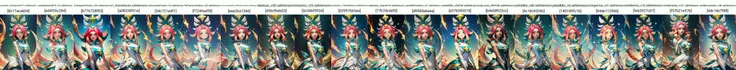 (Masterpiece:1.4), (best quality:1.2), <lora:star_guardian_neeko-000014:1>, star guardian neeko, 1girl, multicolored hair, dress, star guardian \(league of legends\), magical girl, tail, hair ornament