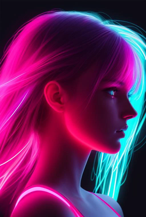 neonlight\(ttp\)neon light, (8k, RAW photo, best quality, masterpiece_1.2), (photo-realistic_1.37),1girl, profile, red e