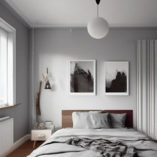 <lora:Nordic style bedroom_2:1> Bedroom, Nordic style