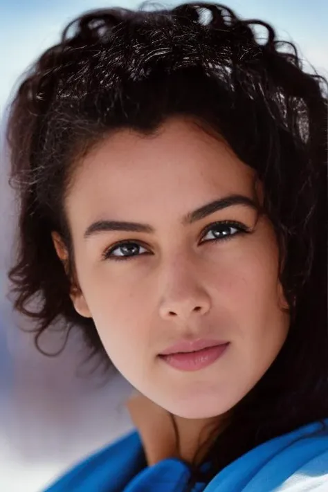 close up portrait of a woman. mbell00,<lora:Monica Bellucci:1> black long hair, wearing a fur coat, looking at camera , high detailed face, blue eyes, majestic hair, (high detailed skin:1.2), behind the glacier mountains, snow 8k uhd, dslr, soft lighting, high quality, film grain, Fujifilm XT3