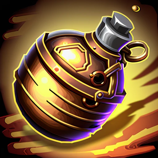 steampunk bomb, stylized game icon