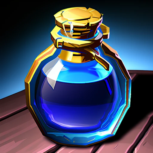 enhanced blue potion, stylized game icon