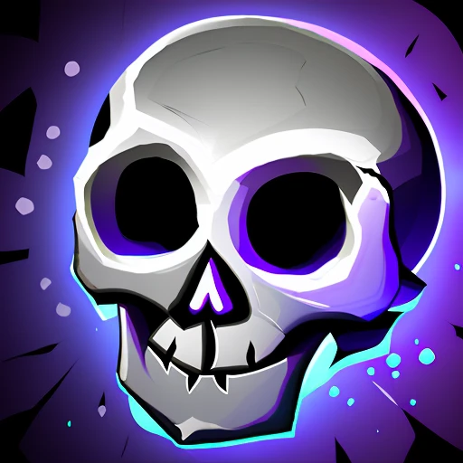 skull rune, stylized game icon