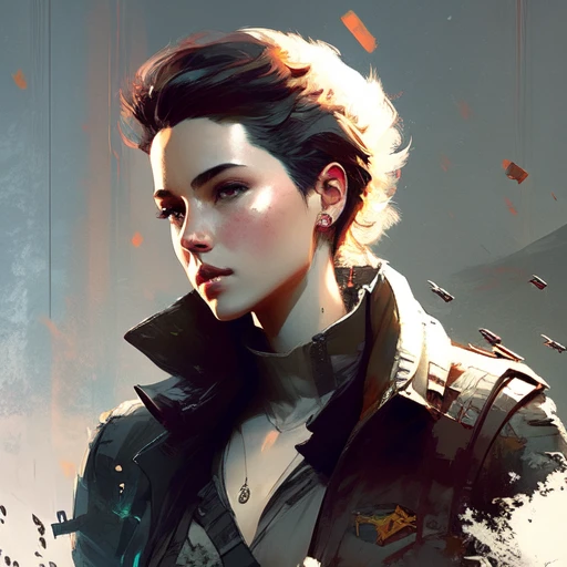 (samdoesart:1.1) (dreamlikeart:1) longshot of a beautiful young lady, short hair, (medieval:1.2), masterpiece, intense shadows, ambient light, illustration, thick outlines, highres, drawn by Bastien Lecouffe-Deharme, (Yoji Shinkawa:1.1), (kuvshinov:1)