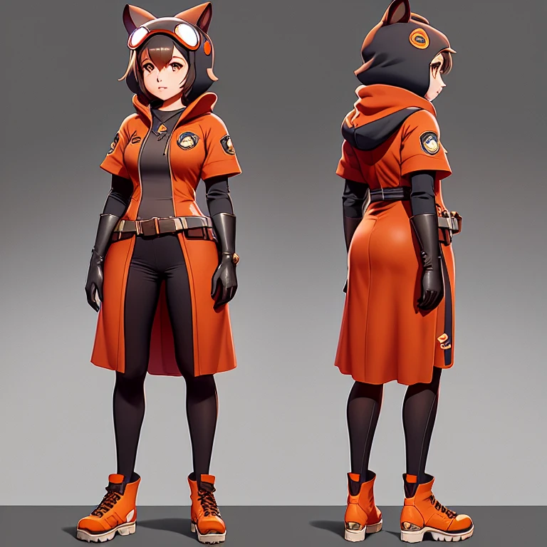 highly detailed Full body charturner of a postman. multiple views of the same character. . Subsurface scattering, rimlight,, art by smoose2