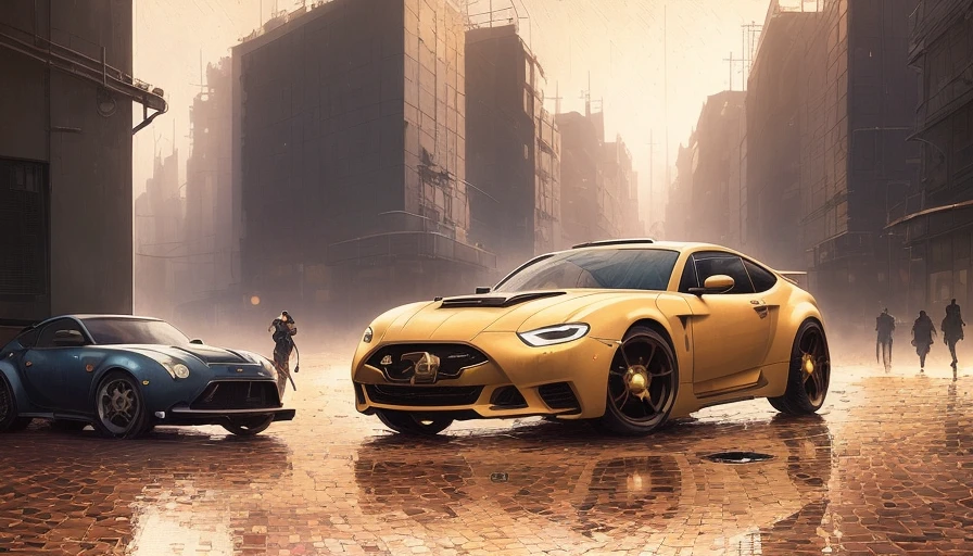 (Gorgeous Digital Artwork:1.3) of (Ultrarealistic:1.3),(Fearful:1.3) (nvinkpunk,kuvshinov:1.2),dreamlikeart,samdoesart,modelshoot style, (a science fiction sprot car on street after rain, no humans :1.4), unreal engin 5,octane render,(2D:1.2), limited palette flat color, digital painting, artstation, concept art, smooth, sharp focus,art by ross tran and greg rutkowski and alphonse Mucha and Bak Karol, (digital painting:1.16), soft lighting, nvinkpunk,kuvshinov,(dreamlikeart,samdoesart,modelshoot style, :1.2),CGSociety,ArtStation,(__Hyperrealism:1.3),(__Photorealism:1.3),(Pointillism:1.3),(CMYK Colors:0.5),((retrofuturism)),(science fiction),dystopian Art,ultrafine,detailed,future tech,by Clarence Holbrook CArter,by Ed Emshwiller,CGSociety,ArtStation contest winner,trending on ArtStation,DeviantArt contest winner,Fallout