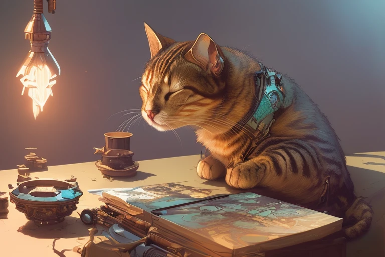 (Award Winning Photo:1.3) of (Detailed illustration:1.3),(Sad:1.3) nvinkpunk,dreamlikeart,samdoesart,kuvshinov,best quality,masterpiece,highly detailed,ultra-detailed, (a cat sleeping on the table :1.1) unreal engin 5,octane render,(2D:1.2), digital painting, artstation, concept art, smooth, sharp focus,art by ross tran and greg rutkowski and alphonse Mucha and Bak Karol,,nvinkpunk,dreamlikeart,samdoesart,kuvshinov,(by Artist Donato Giancola:1.3),Highly Detailed,(Yuccie Art:1.3),(Warm Colors:1.3),naturalism,land Art,regionalism,shutterstock contest winner,trending on unsplash,featured on Flickr