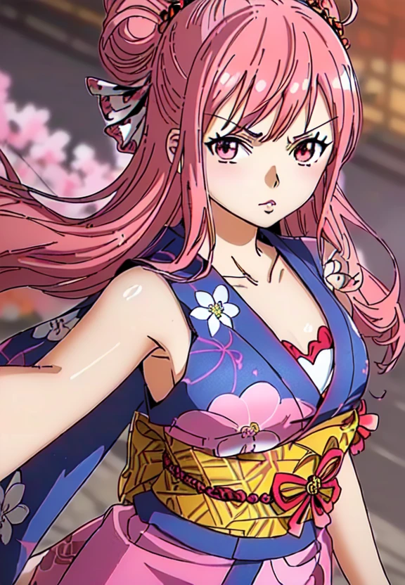 1girl, wano_style_30100, ((masterpiece)), ((best quality)), extremely detailed, bloom, illustration, kimono, traditional_clothing, (perfect hands), depth of field, sketch, dark intense shadows, sharp focus, soft lighting, hdr, colorful, good composition, solo, anime style