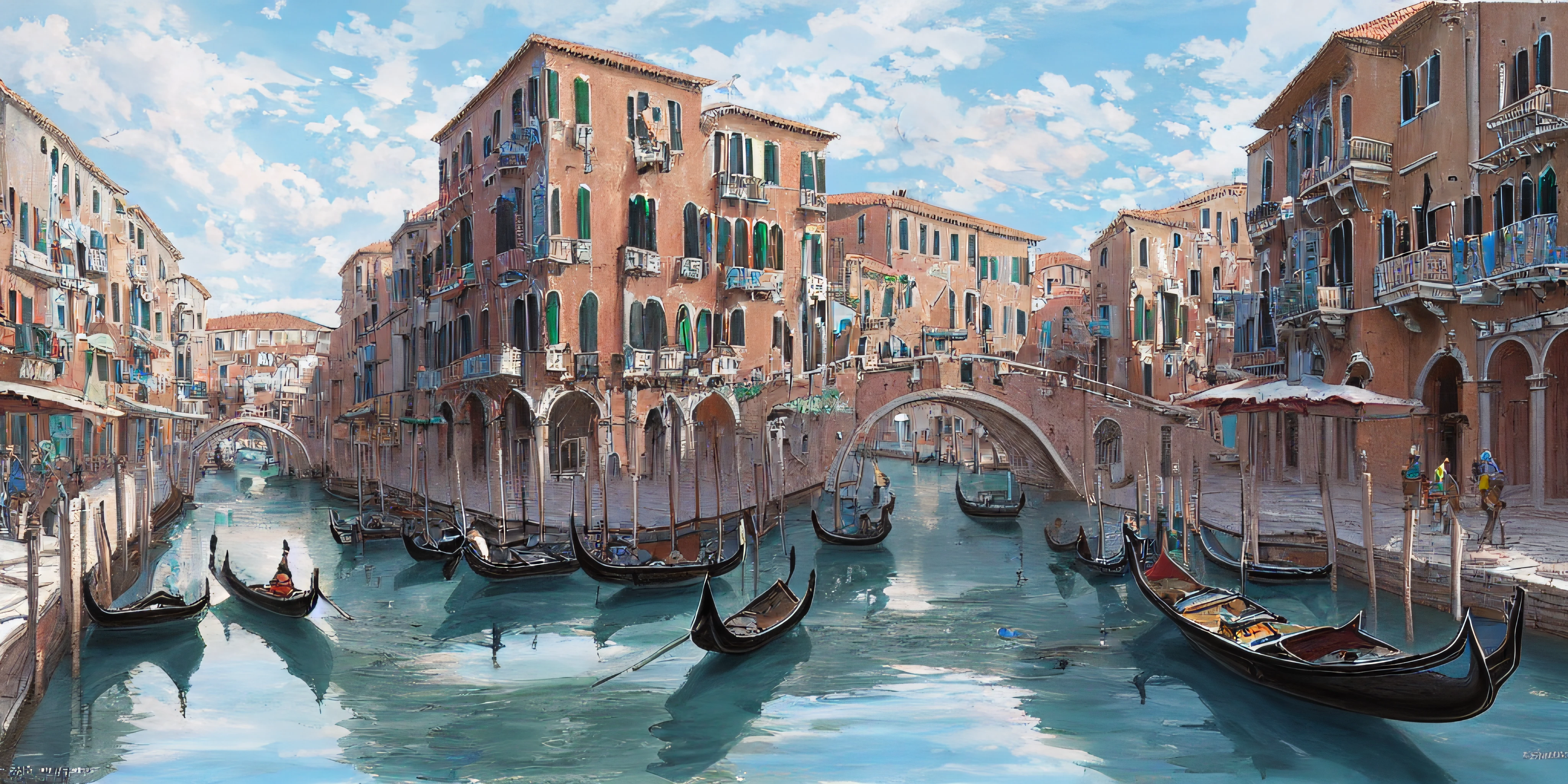 masterpiece, 1boy, a beautiful venetian town in the style of DBfantasyart style