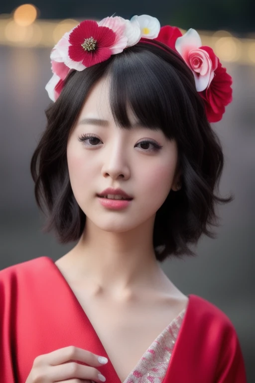 dark late at night,mid-night,(symmetry:1.1),

(highly detailed face:1.1),PureErosFace_v1,(short hair:1.1), 
closed up portrait of an elegant girl wearing gorgeous red flower kimono and flower in hair,21yo girl,

nighttown,(fireworks display:1.2),blurry background,
perspective,(half_body:1.1),

highly detailed, sharp focus, 8k,natural light,lens 135mm,f1.8,