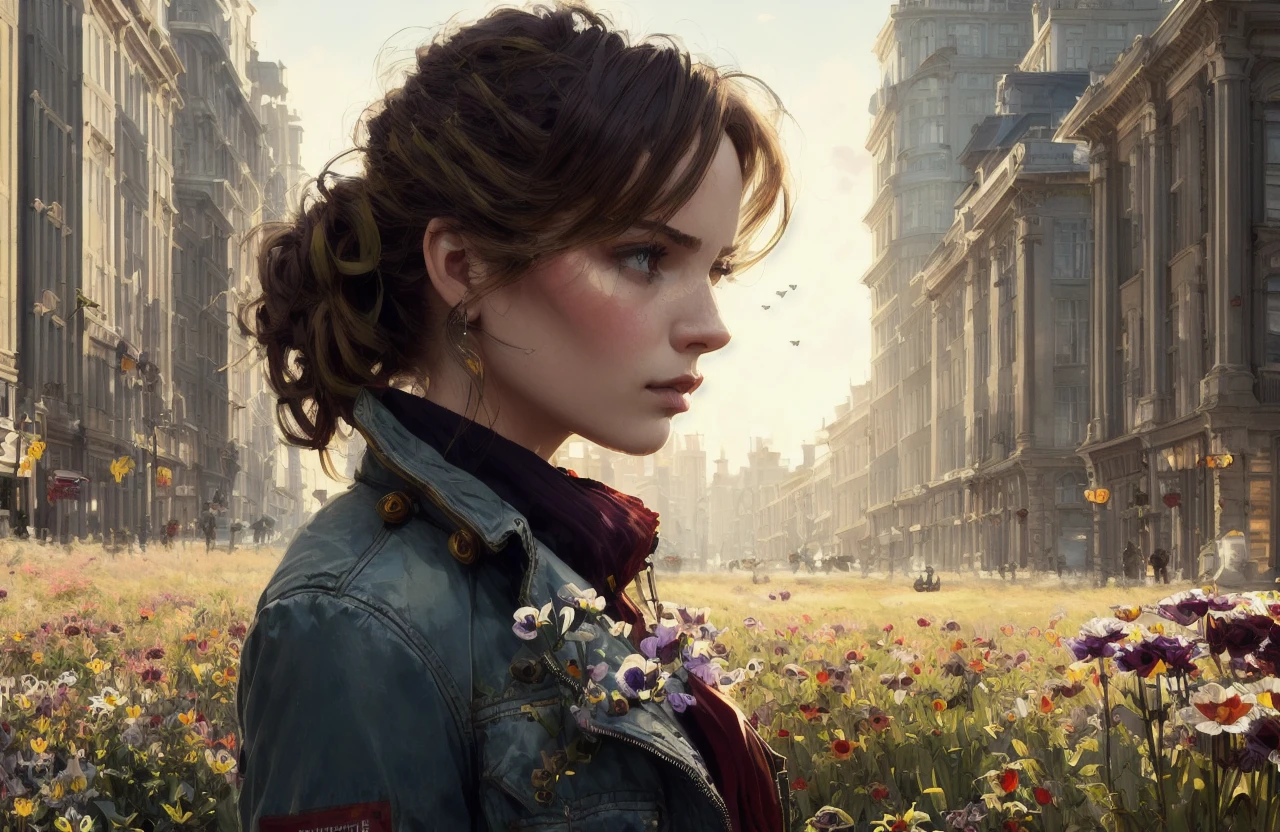 Style by Style-Empire, Style-Petal drunken beautiful woman as delirium from sandman, (hallucinating colorful soap bubbles), by jeremy mann, by sandra chevrier, by dave mckean and richard avedon and maciej kuciara, punk rock, tank girl, high detailed, 8k, Style-Petal,