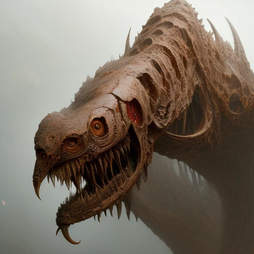 creature with large fangs and many teeth, horror, biomechanical, highly detailed, intricate complexity, in the style of mandy jurgens and artgerm and lucien freud and wayne barlowe and ivan shishkin and andrey shishkin and andreas rocha, 8k, art by RFKTR_bontrex-150