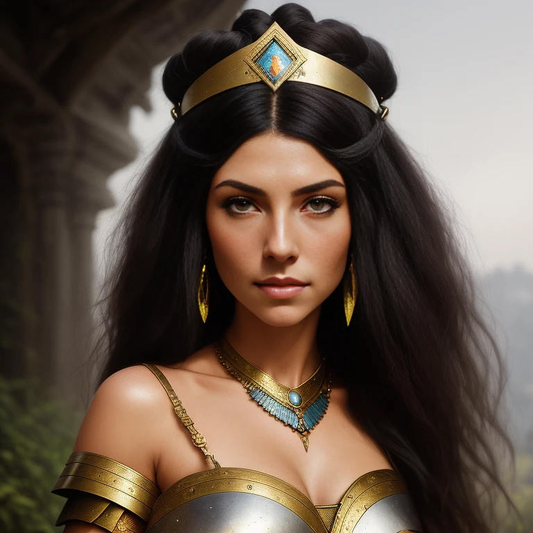 a beautiful woman,  (pink cleopatra hair:0.9), (warrior princess:1.2), (Bavaria culture:1.2), (barbarian warrior), tcg artwork, fantasy character, [trading card game art], realism, perfect rendered face, perfect face details, realism, perfect rendered face, perfect face details, oil on canvas, hyper real, photography, professional, canon camera, nikon camera, sharp, bokeh, studio quality, fisheye lens, delighted, by Steve McCurry, by Ilia Repin, by Robert Capa