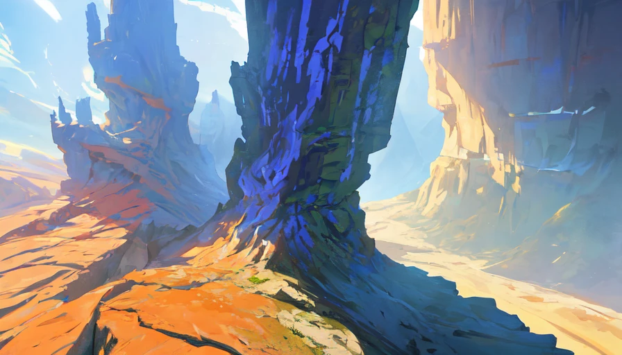 Conceptart,Concept Art,SamWho,mksks style, species,overlooking chasm