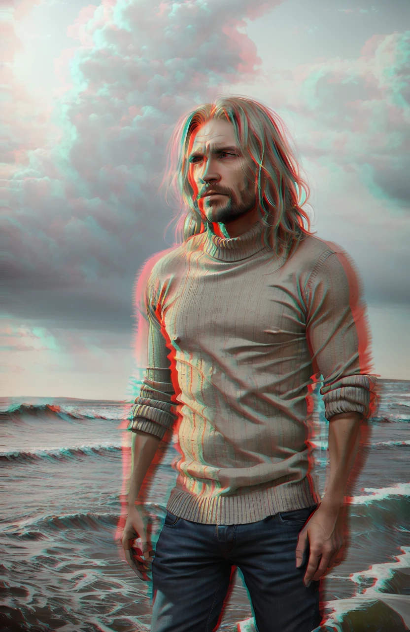 face portrait of an rugged (old fisherman:1.3), (face focus:1.5), (storm:1.2), (waves:1.3), ocean, (lighthouse background:1.3), (cowboy shot:1.4), (white turtleneck knitted sweater:1.3), looking at viewer, realistic, masterpiece, highest quality, backlighting, (lens flare:1.1), (bloom:1.1), (chromatic aberration:1.1), by Jeremy Lipking, by Antonio J. Manzanedo, digital painting<hypernet:SamArt:0.029>