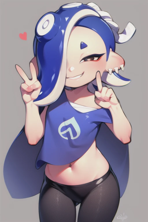 splatoon, sfw, cute, shiver, simple background, peace signs