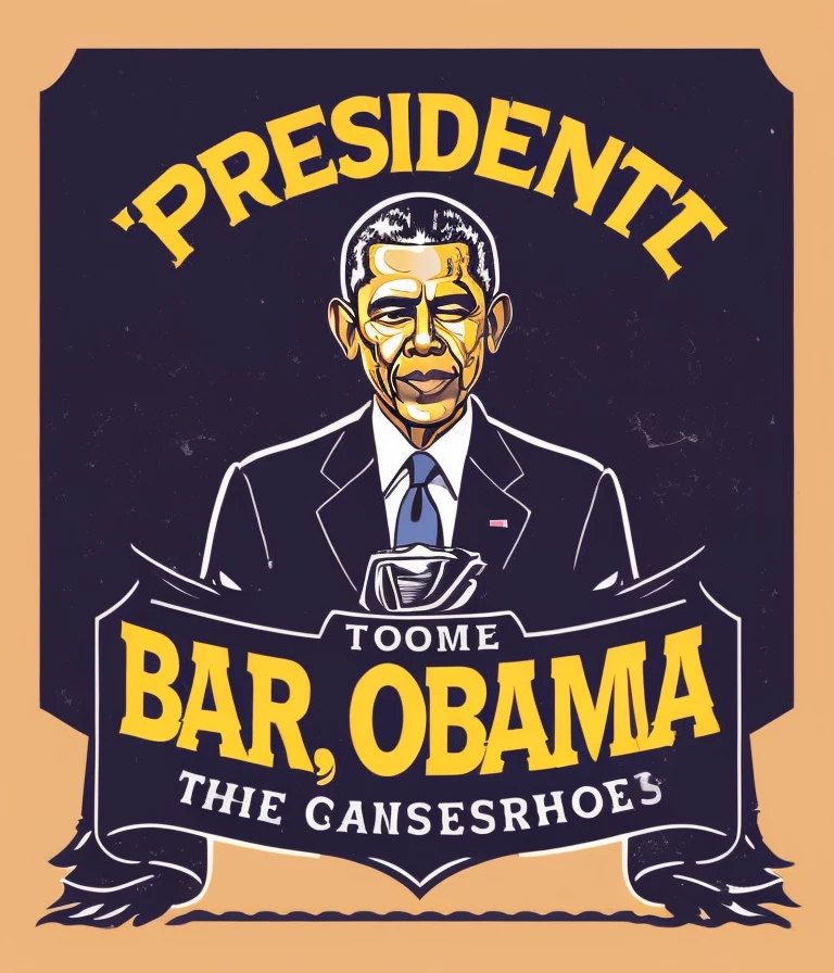 (president barrack Obama) mobster, mafia, gangster, colorful, vintage style. vector-art, t-shirt design