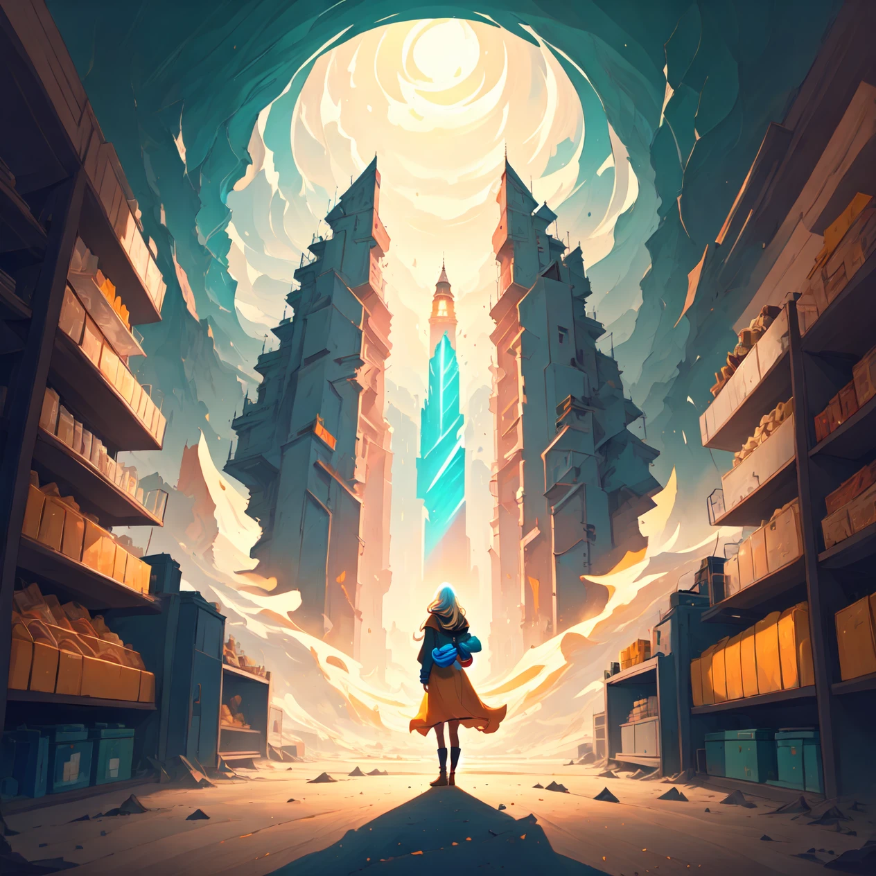 woman standing in front of a (magical:1.2) land, (vibrant, colourful, color,) <lora:doortoinfinity:0.65> <lora:pastelmixInspiredV5_v5:0.5>, masterpiece, best quality, absurdres, highres, original, extremely detailed wallpaper, extremely detailed CG, 8k, (color), trending on artstation, cgsociety, pixiv, highly detailed, award winning, (beautiful composition, coherent:1.3), perfect composition, perfect lighting, cinematic lighting, intricate, (symmetrical:0.4), (god rays:0.3), whimsical, by anton fadeev and atey ghailan