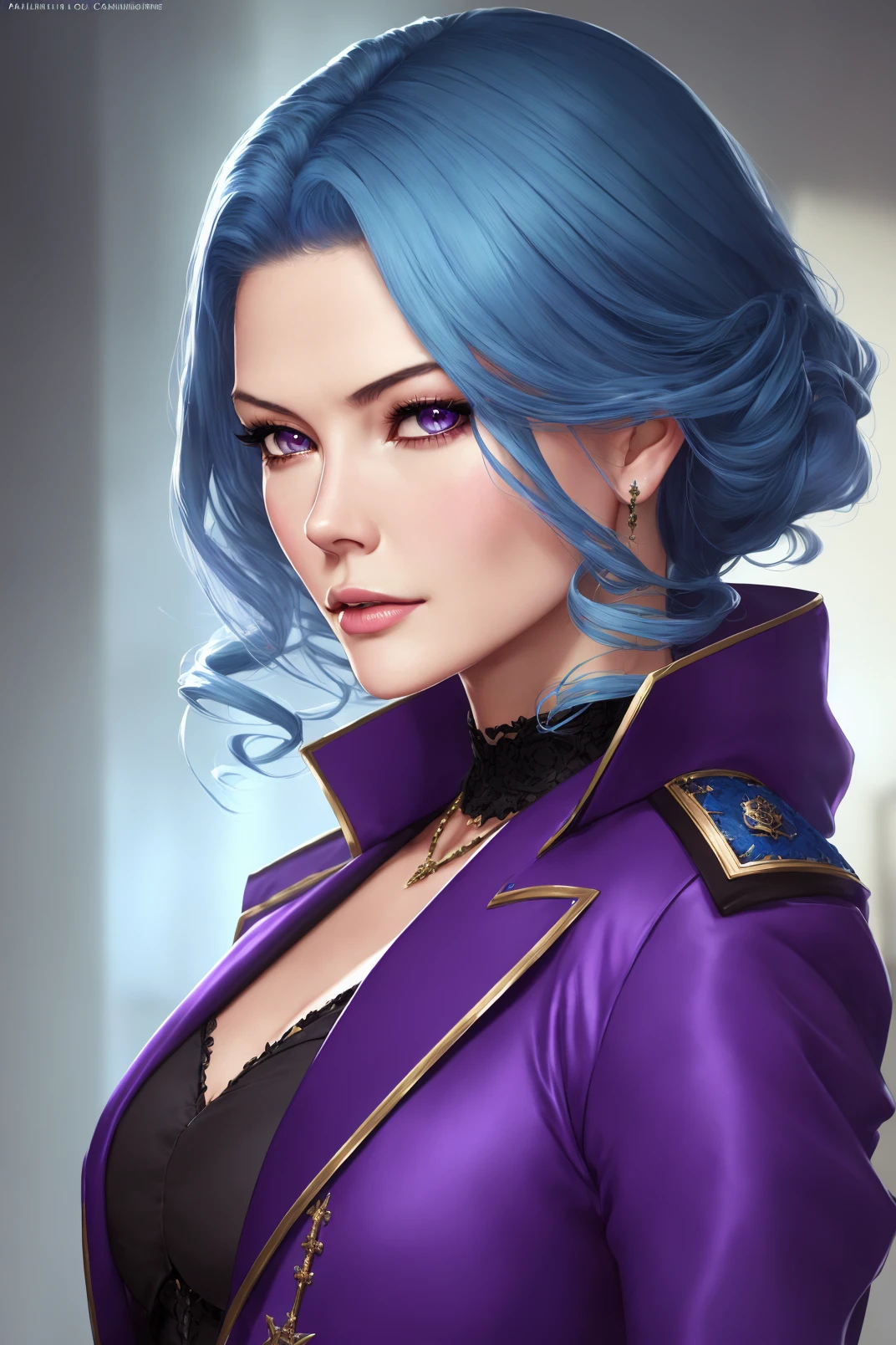 Catherine Zeta-Jones, 1girl, solo, hikikomori, light blue hair, dark purple eyes, detailed face, sexy,
masterpiece, professional, high quality, beautiful, amazing, Romance, ConceptArtWorld, Coat, closeup, extreme closeup,
photoshoot, 4k, realistic, detailed background, striped,