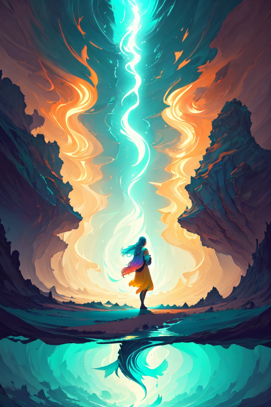good woman standing in a (bioluminescent:1.35) ocean, (biofluorescence), (Biofluorescent Fish:1.2), (vibrant, colourful, color,:1.4), (glowing, glow), under water, seabed, school of fish, <lora:doortoinfinity:0.6> <lora:pastelmixInspiredV5_v5:0.5>, masterpiece, best quality, absurdres, highres, original, extremely detailed wallpaper, extremely detailed CG, 8k, (color), trending on artstation, cgsociety, pixiv, highly detailed, award winning, (beautiful composition, coherent:1.3), perfect composition, perfect lighting, cinematic lighting, intricate, (symmetrical:0.65), (god rays:0.3), whimsical, by anton fadeev and RHADS