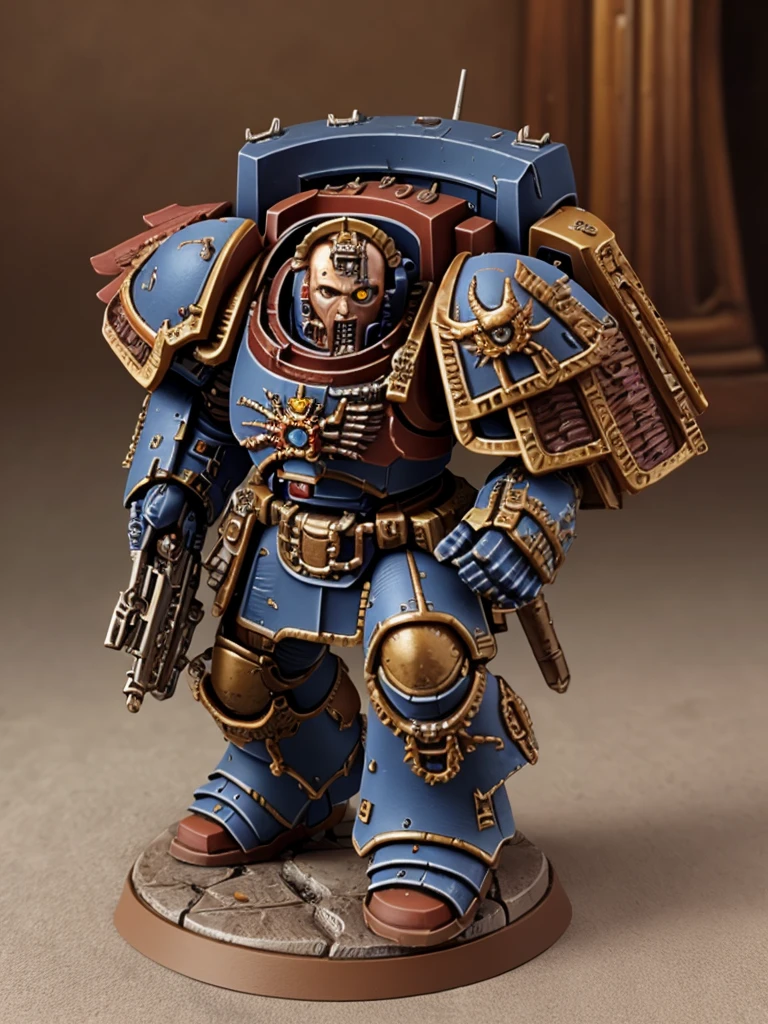 pmini style, painted miniature of a space marine, warhammer character design, close-up shot, used, abrased, Intricate, High Detail, Sharp focus, dramatic, photorealistic art <lora:Painted_Miniature_i_v3.0:0.7>