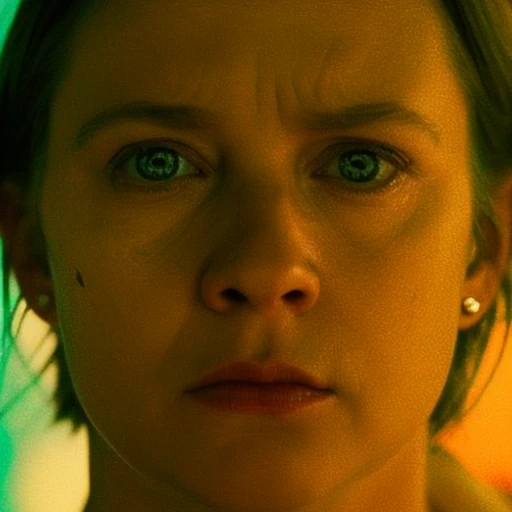 (35mmstyle:1) artstyle close up portrait photo cinematic film still of a Maniac Killer in a horror movie, depth of field, nighttime, natural light