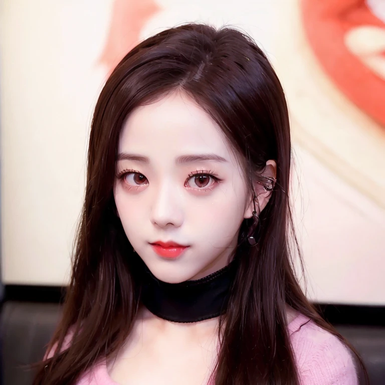 Image of a woman wearing a black and white outfit and a red lipstick, Blackpink Jennie, Retrato de Jossi de Blackpink, Jossi de Blackpink, maquillaje popular de Corea del Sur, portrait of female Korean idol, maquillaje coreano popular, Taejune Kim, Sakimichan, Jinyoung Shin, Parque Ji-min, Retrato Jisoo Blackpink, hwang se - on