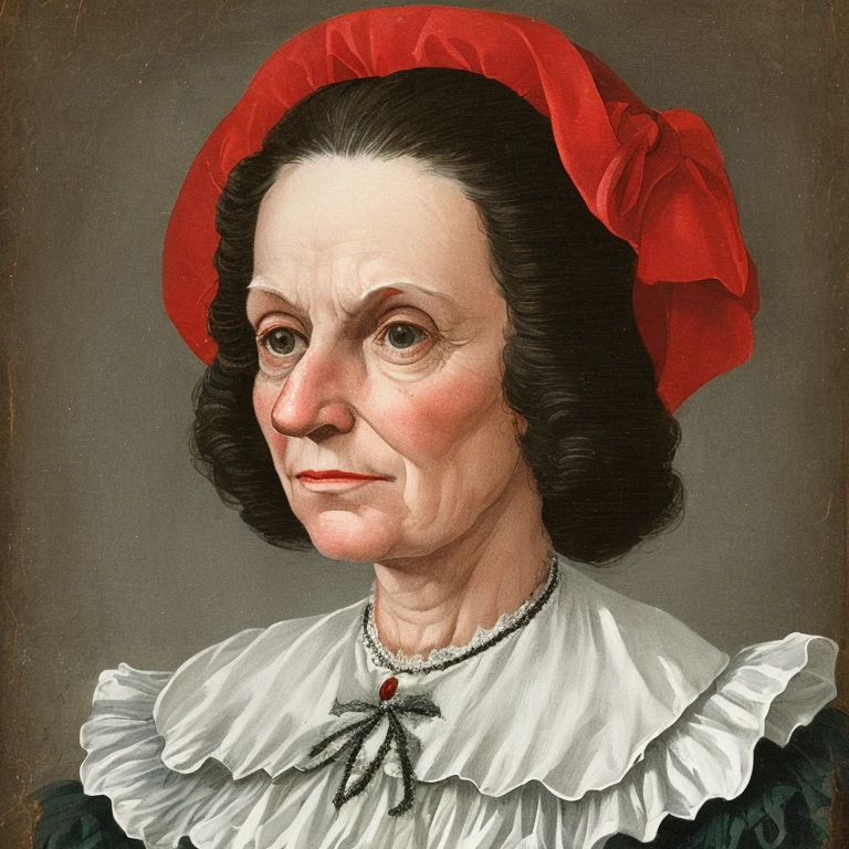 an old fashioned portrait of woman, +