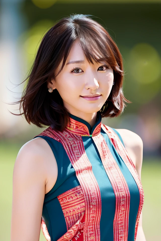 gakki,{best quality}, {{masterpiece}}, {highres}, {an extremely delicate and beautiful}, extremely detailed face, extremely detailed eyes,
original, photo,  Canon,  depth of field, very rough skin,
upper body, portrait, looking at viewer, focus on face,
1girl, asian  female, solo, angry eyes, muscular male,  seductive smile , curled hair, long hair, dancing,
windy, colorful Chinese stained dress,