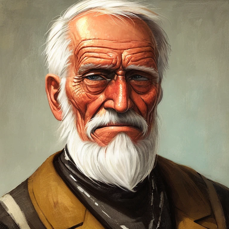 a portrait of a old man, +