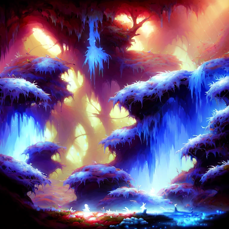 <lora:S1-Ori-ArtStyle_Yiffy-e18-000008:1>,by Pino Daeni, by Ruan Jia, by Alayna Lemmer, by Carlo Galli Bibiena,
dark cave with rock and river, (((ori))),
(Ori and the Blind Forest), (Ori and the Will of the Wisps), 2D game, digital art,
realistic proportions, sharp focus, (HDR), (8k), (gigapixel), ((masterpiece))