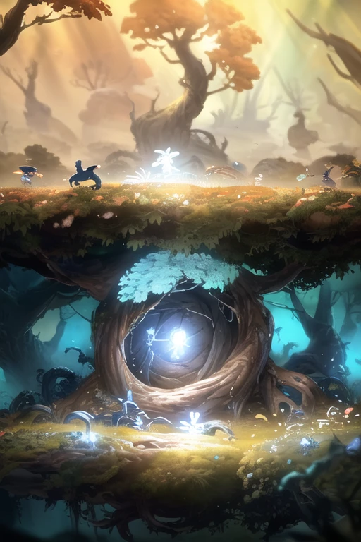 <lora:S2-Ori-ArtStyle-000008:1>,by Pino Daeni, by Ruan Jia, by Alayna Lemmer, by Carlo Galli Bibiena,
forest giant tree door and rock, tree door, silver tree,
(Ori and the Blind Forest), (Ori and the Will of the Wisps), 2D game, digital art,
realistic proportions, sharp focus, (HDR), (8k), (gigapixel), ((masterpiece))