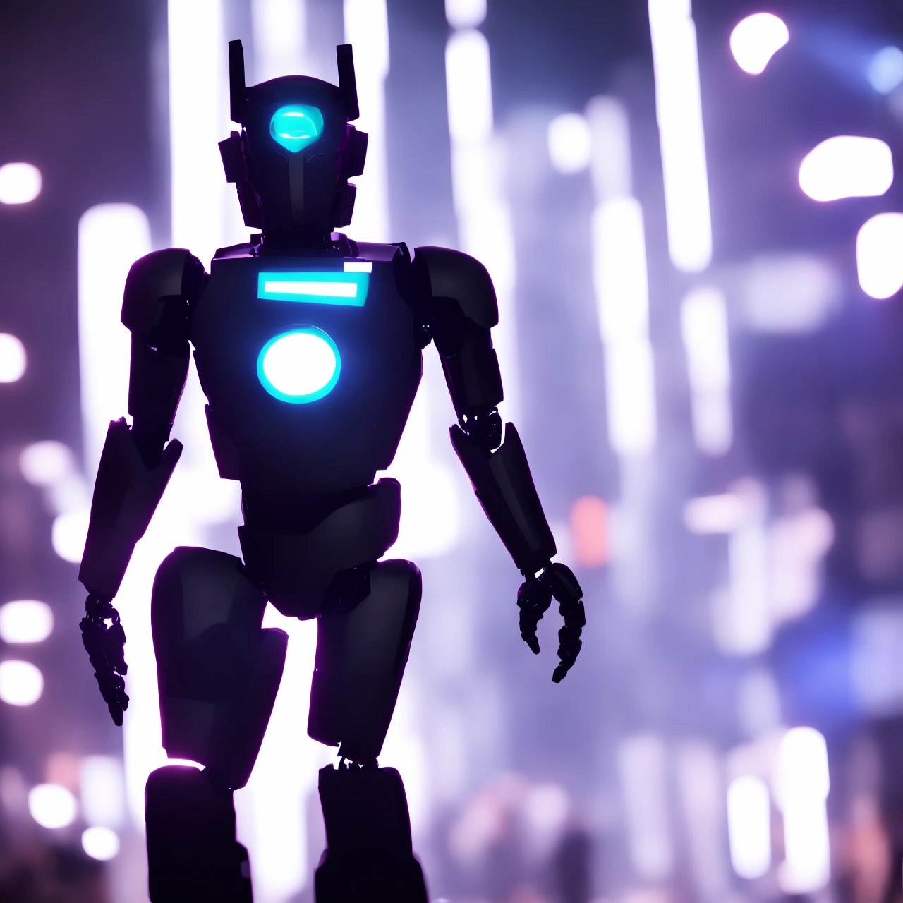 photo, [scifi|fantasy] a human-like robots demand equal rights, (Bokeh:0.8) <lora:johnsondesuv15-e1:1>