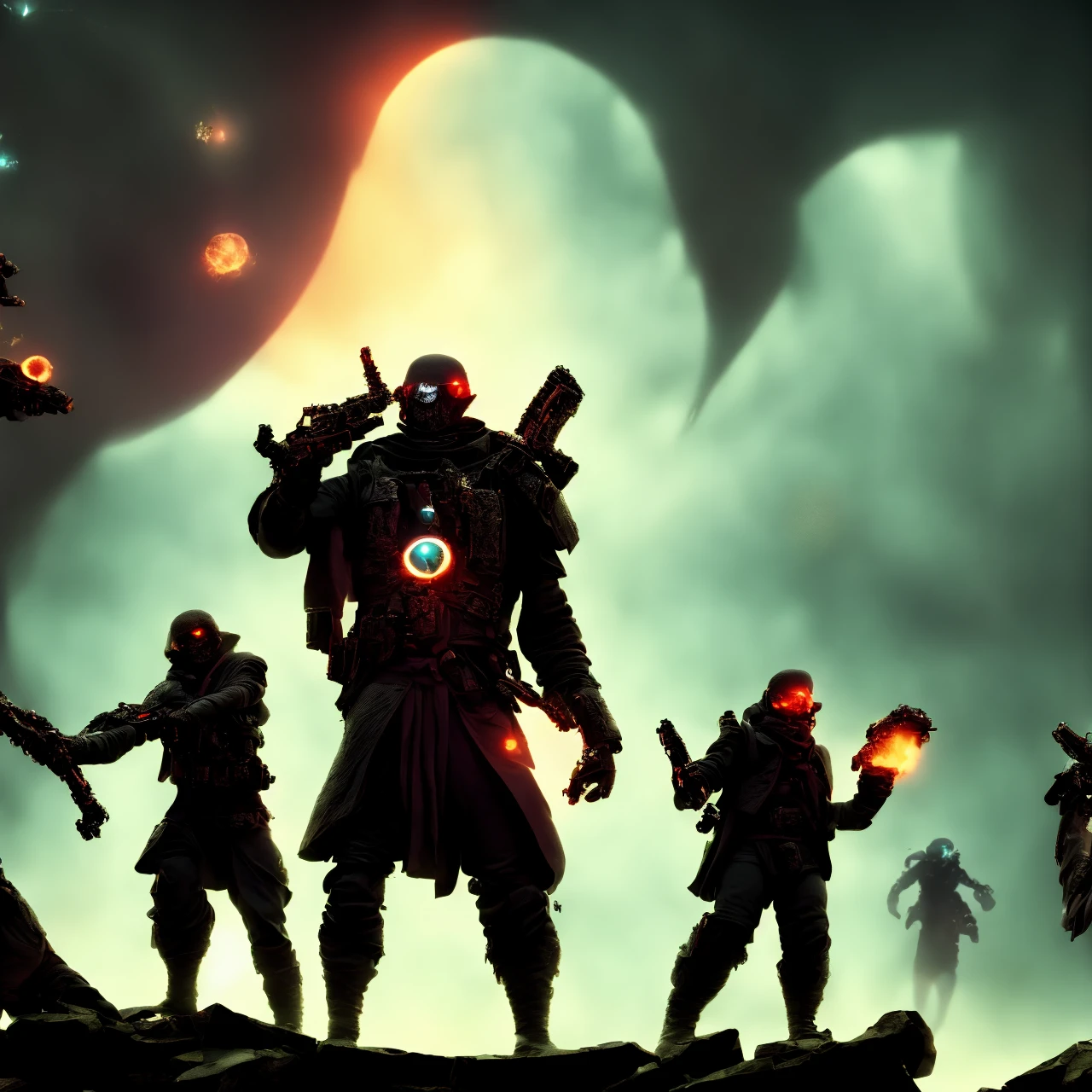 photo, of [scifi|fantasy] a group of thieves attempt to steal a magical treasure from an ancient temple, (Bokeh:0.8) <lora:johnsondesuv15-e2:1>