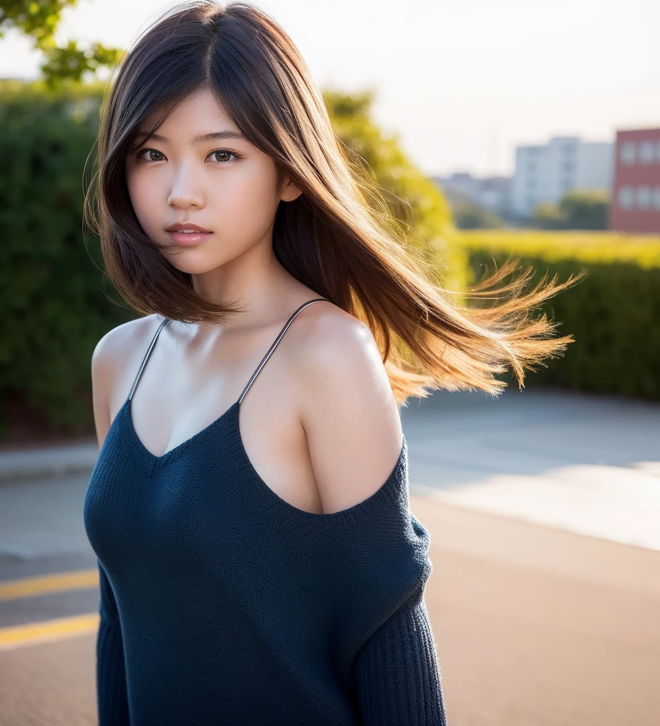 solo,1girl,looking at viewer,shiny skin, skindentation, strap slip, (floating_hair),wind,sunrise ,(smiling:1.05),(shiny skin:1.1),asian,
classroom ,
photo referenced,best quality, ultra high res, (photorealistic:1.4), (detailed face and eyes),