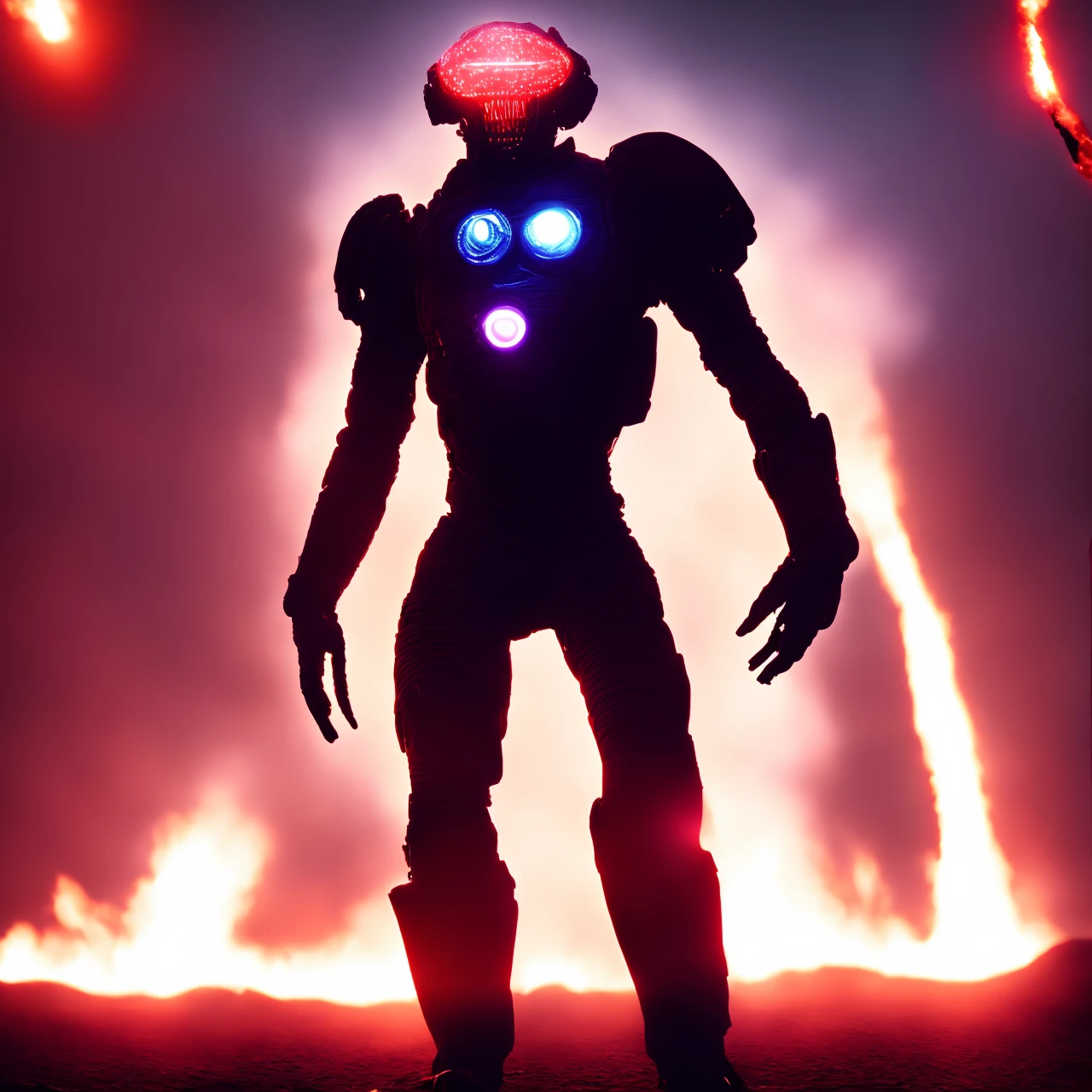 photo, [scifi|fantasy] a human-alien hybrid fights for freedom, (Bokeh:0.8) <lora:johnsondesuv15-e1:1>