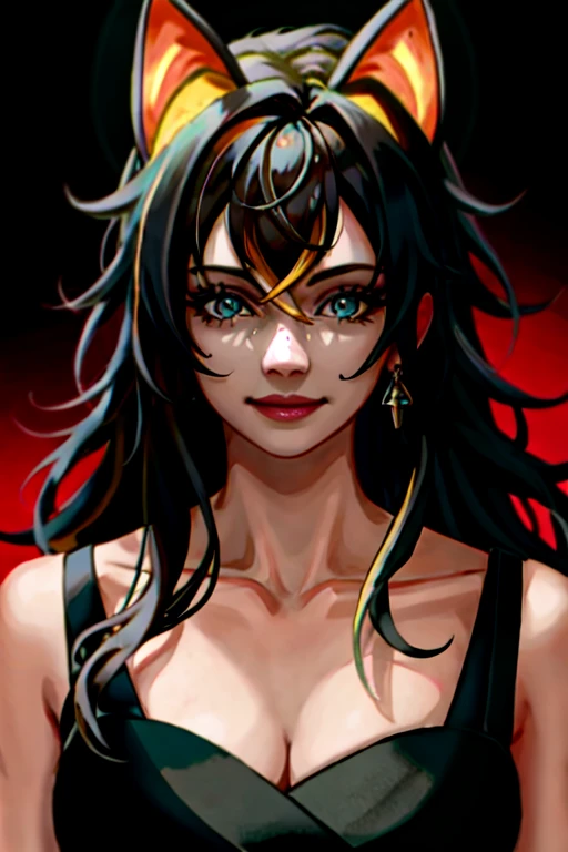 (Masterpiece,best quality:1.4),dehya \(genshin impact\), 1girl , solo , multicolored hair, blonde hair, black hair, long hair, blue eyes, crazy eyes, crazy smile, crazy explosion, head tilt, white background, <lora:crazyExpressions_:0.5> <lora:dehya_2.0_nai:0.7> nixeu_white ,nixeu_style ,nixeu_basic