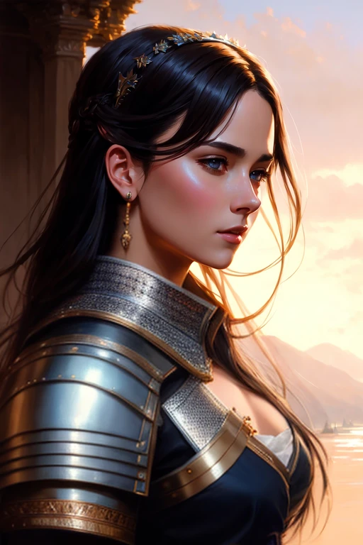 modelshoot style, (extremely detailed CG unity 8k wallpaper), full shot body photo of the most beautiful artwork in the world, medieval armor, professional majestic oil painting by Ed Blinkey, Atey Ghailan, Studio Ghibli, by Jeremy Mann, Greg Manchess, Antonio Moro, trending on ArtStation, trending on CGSociety, Intricate, High Detail, Sharp focus, dramatic, photorealistic painting art by midjourney and greg rutkowski