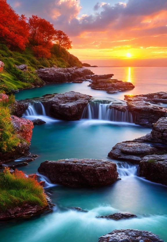 landscape,water,(extremely detailed CG unity 8k wallpaper), most beautiful artwork in the world,professional majestic oil painting,intricate, High Detail, Sharp focus, dramatic, photorealistic painting art