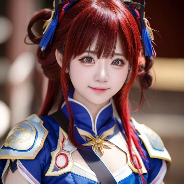 Medium close-up realistic 8K raw photography, (Captivating makinami mari illustrious portrait:1.3), Balanced composition, Piercing gaze, Intricate attire, (Emotive expression:1.2), Urban cityscape background, Contrasting colors, (Soft natural light:1.3), Shot with a Nikon D850, Nikkor 85mm f/1.4 lens, Crisp details, Realistic skin tones, Emotional depth