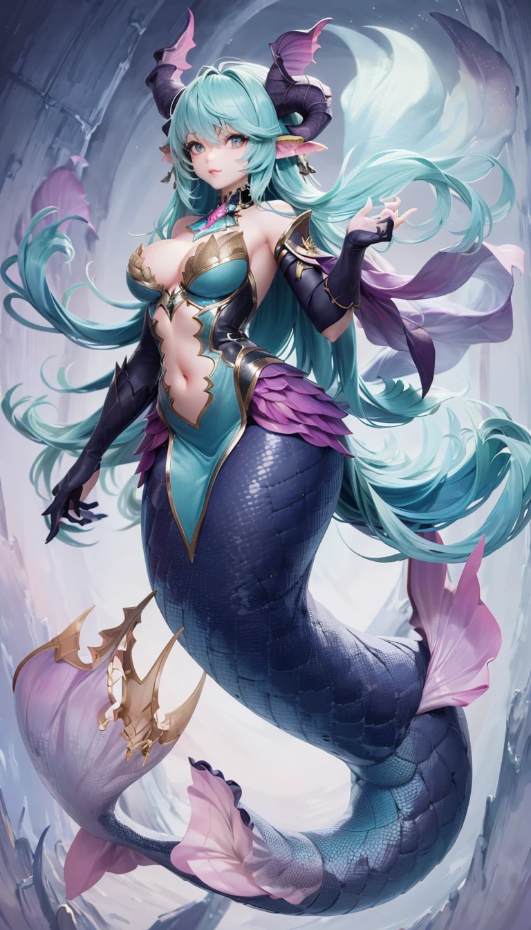 <lora:scg_512-000003:0.7>, scg, 1girl, full body, fantasy, (anime:1.2), absurdly long hair, monster girl, horns, mermaid,
pelvic curtain,
masterpiece, best quality, 8k,