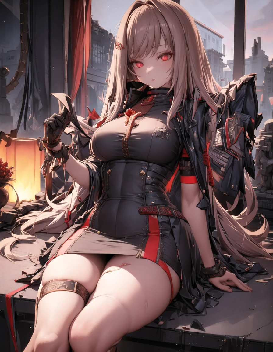 nikirabi,masterpiece,best quality, detailed, 1girl,(crypt in background), pale skin, red glowing eyes, <lora:nikirabi:1.0>